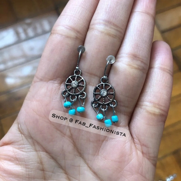 Turquoise Dream catcher dangle earrings - Picture 4 of 4